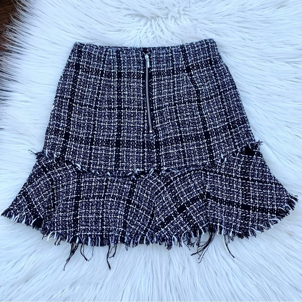 NWT Francesca’s Darla Raw Hem Tweed Mini Skirt S - Picture 9 of 11